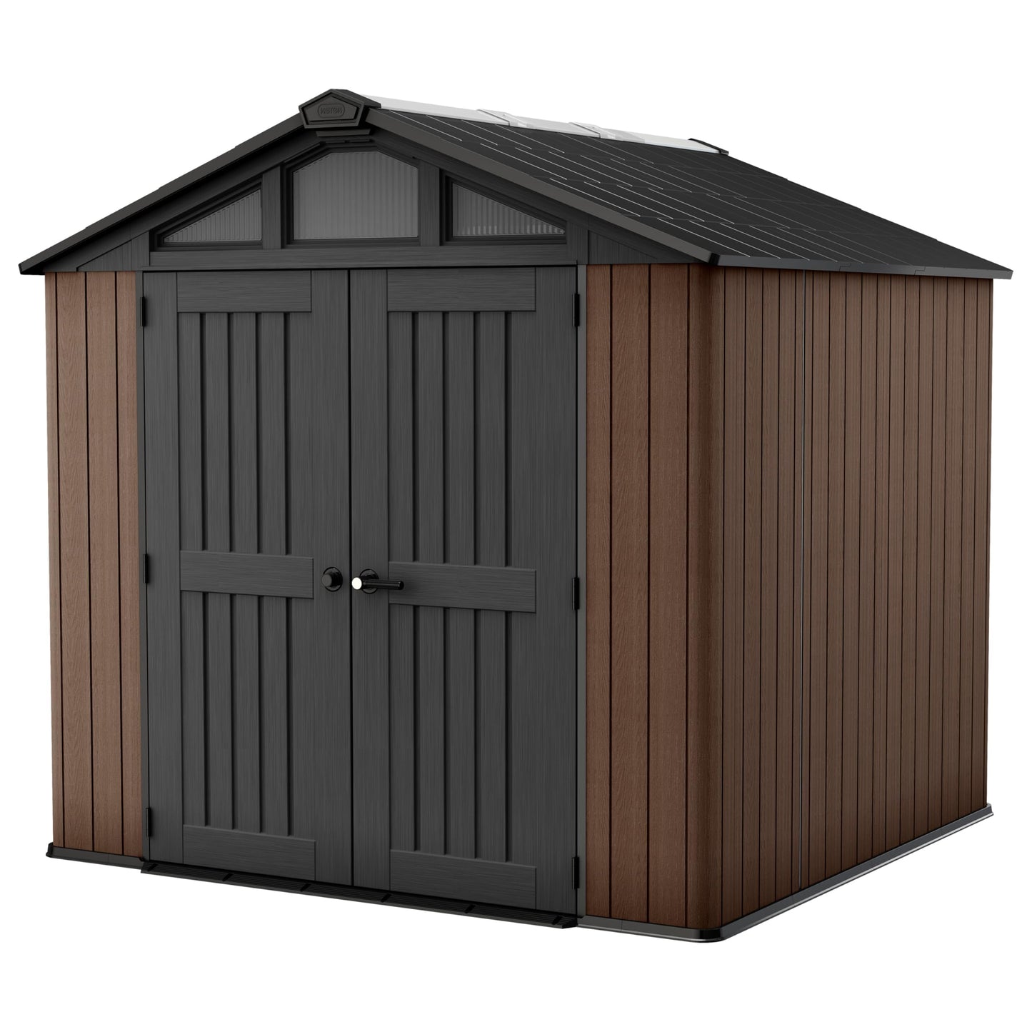8x8ft Heavy Duty Outdoor Garden Storage Shed with Windows & Reinforced Roof