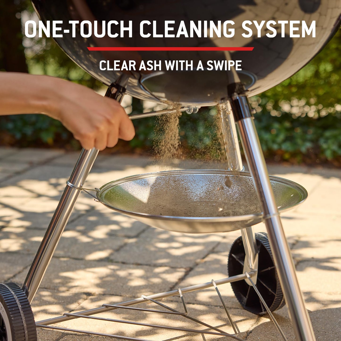 57cm Charcoal Kettle BBQ Grill with Lid Thermometer & One-Touch Cleaning System